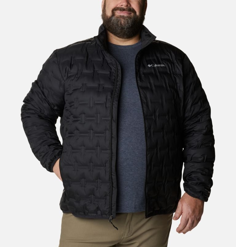Men's Columbia Delta Ridge Down Jackets Black | Plus Size CA-YL615
